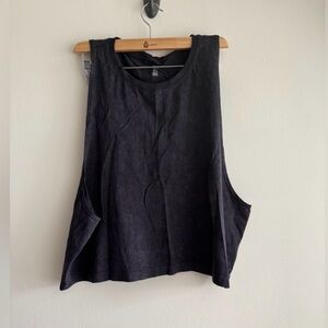 OFFLINE by Aerie Charcoal Wash Oversized Wide Armhole Gym Muscle Tank, Size XL